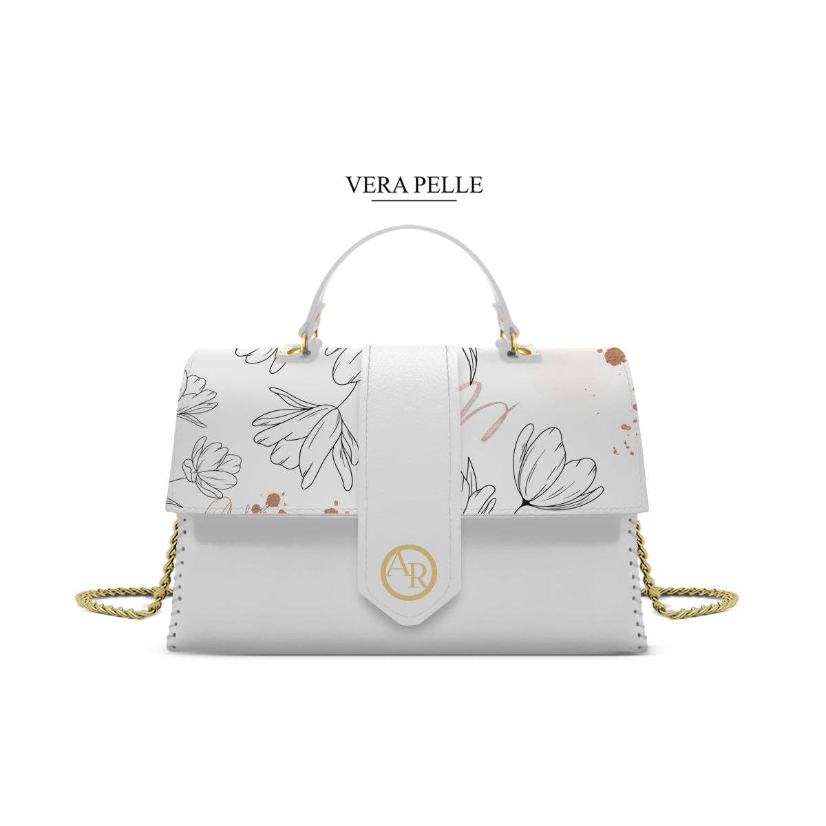 Borsa Bianca Alice Art of Flowers