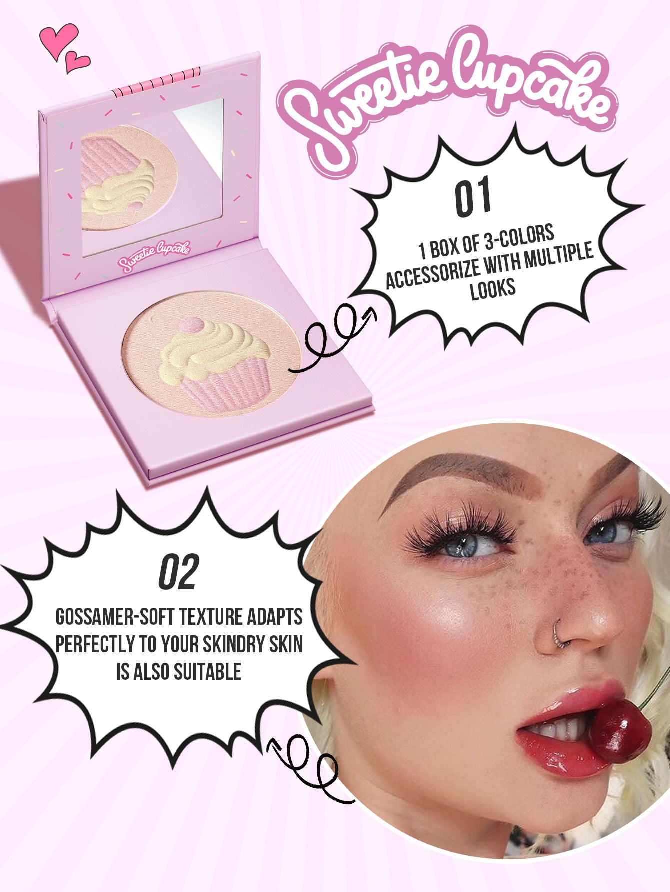 Misslyn Sweetie Cupcake Trio Highlighter