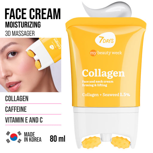 7Days Crema viso collo e décolleté rassodante e liftante COLLAGENE & Massaggiatore 3D 80 ml