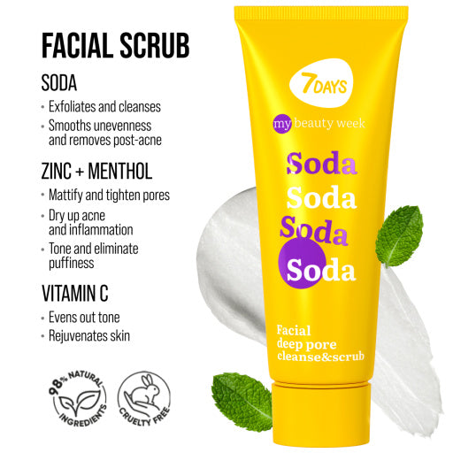 7Days Pulizia profonda dei pori del viso e scrub SODA