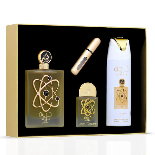 Lattafa Pride Tharwah Gold edp 100ml + edp 20ml + deo spray 200ml