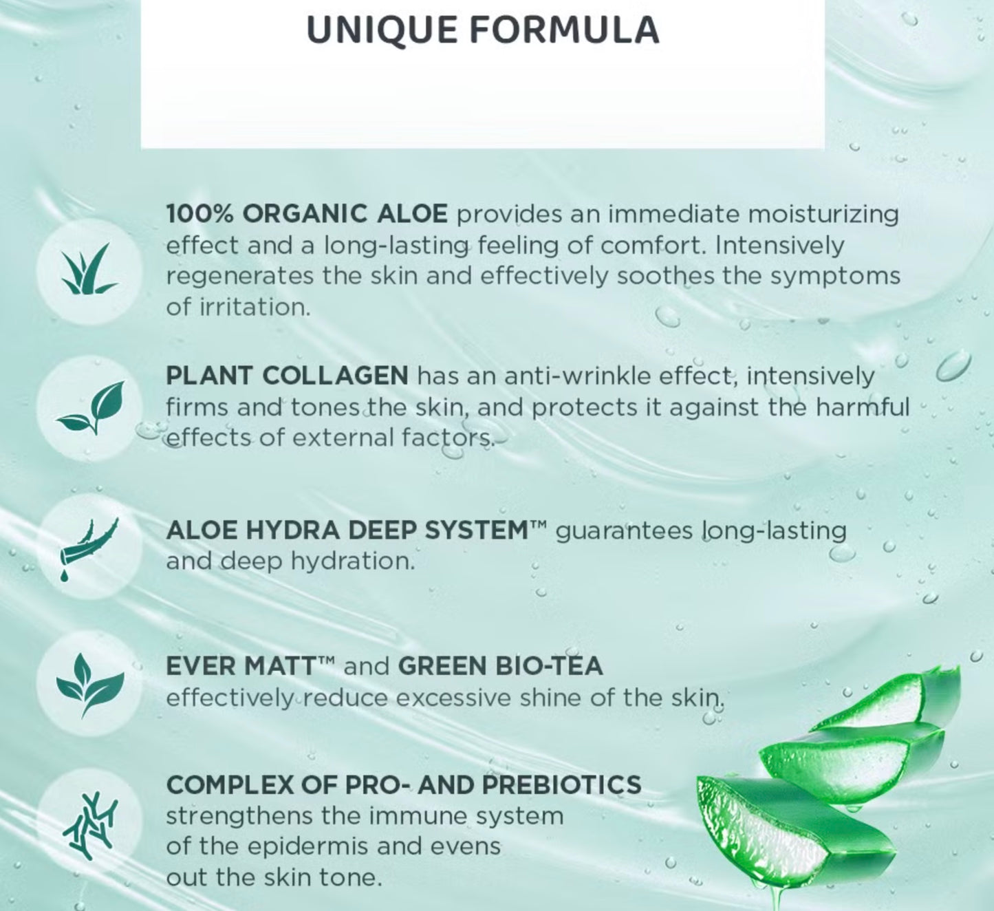 Eveline Cosmetics Organic Aloe + Collagen moisturizing and mattifying face gel