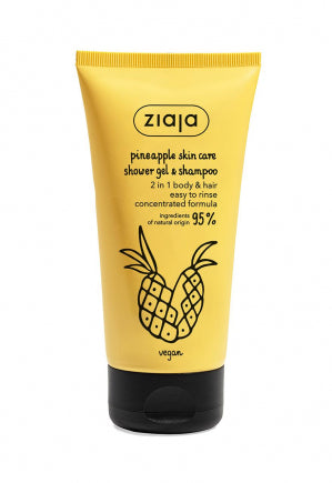 Ziaja gel doccia e shampoo 2in1 corpo e capelli caffeina ed ananas 160ml
