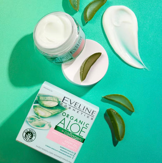 Eveline Cosmetics Organic Aloe + Collagen moisturizing and soothing face cream gel