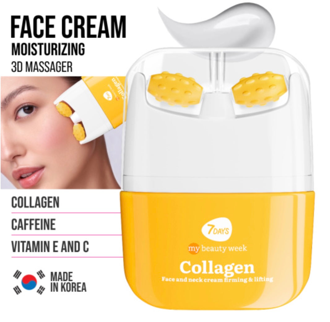 7Days Crema viso collo e décolleté rassodante e liftante COLLAGENE & Massaggiatore 3D 40 ml