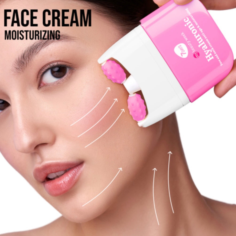 7Days Crema viso, collo e décolleté antietà e idratante HYALURONIC & Massaggiatore 3D 40 ml