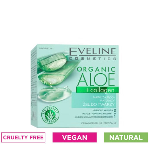 Eveline Cosmetics Organic Aloe + Collagen moisturizing and mattifying face gel
