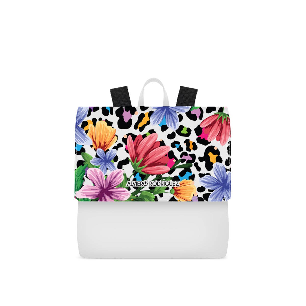 Zainetto Lux Bianco Flower Leopard