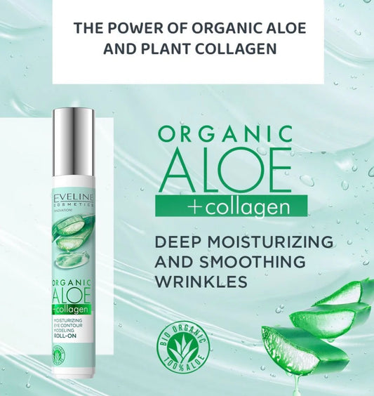 Eveline Cosmetics Aloe+Collagène Gel hydratant et liftant contour des yeux en roll-on
