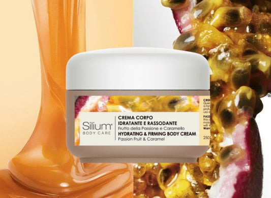Silium crema corpo idratante e rassodante - frutto della passione & caramello