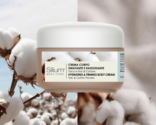 Silium crema corpo idratante e rassodante - talco & cotone