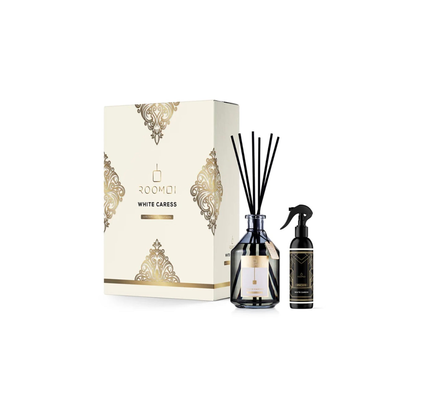 Roomoi White Caress 200ml + Spray Room 100ml + Sticks