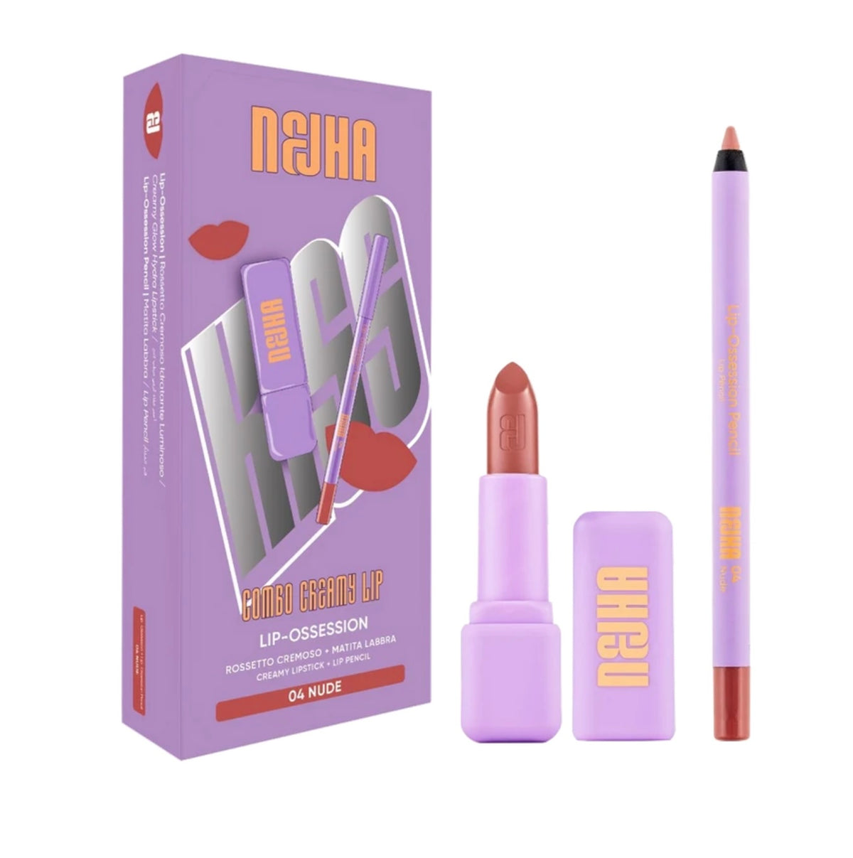 Nejha Kiss Lip Combo Rossetto Cremoso + Matita Labbra Lip-Ossesion