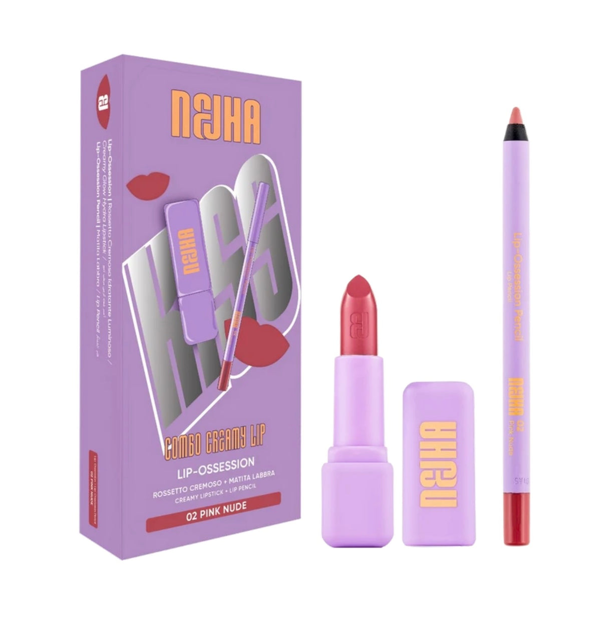 Nejha Kiss Lip Combo Rossetto Cremoso + Matita Labbra Lip-Ossesion
