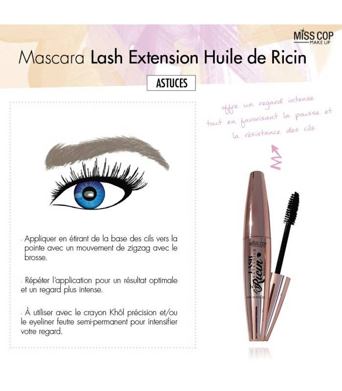Misscop MASCARA PER L'ESTENSIONE DELLE CIGLIA CON OLIO DI RICINO