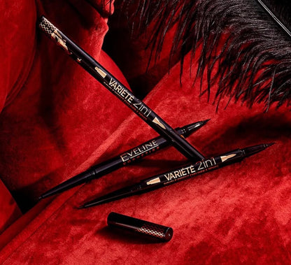 Eveline Cosmetics Double Effect Eyeliner & Pencil 2in1