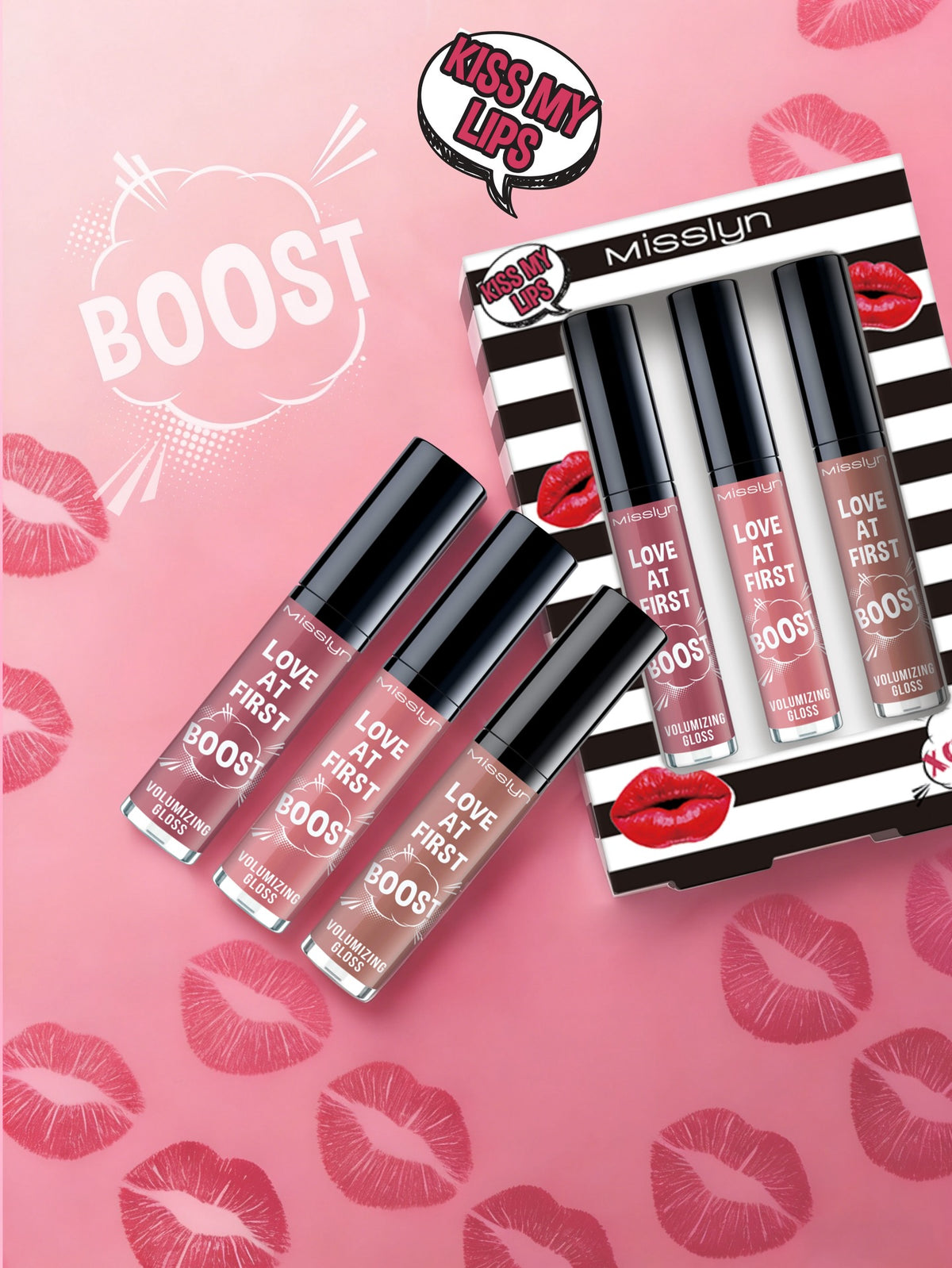 Misslyn Kiss My Lips set 3 gloss volumizzanti