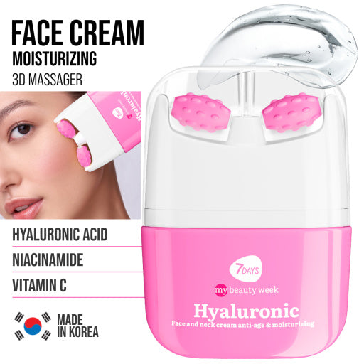 7Days Crema viso, collo e décolleté antietà e idratante HYALURONIC & Massaggiatore 3D 40 ml