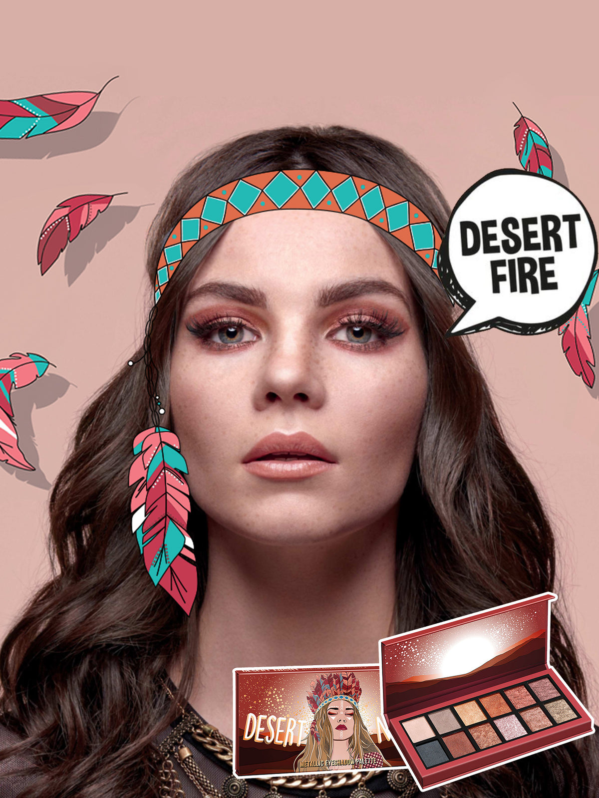Misslyn Desert Night Metallic Eyeshadow Palette Burning Desire