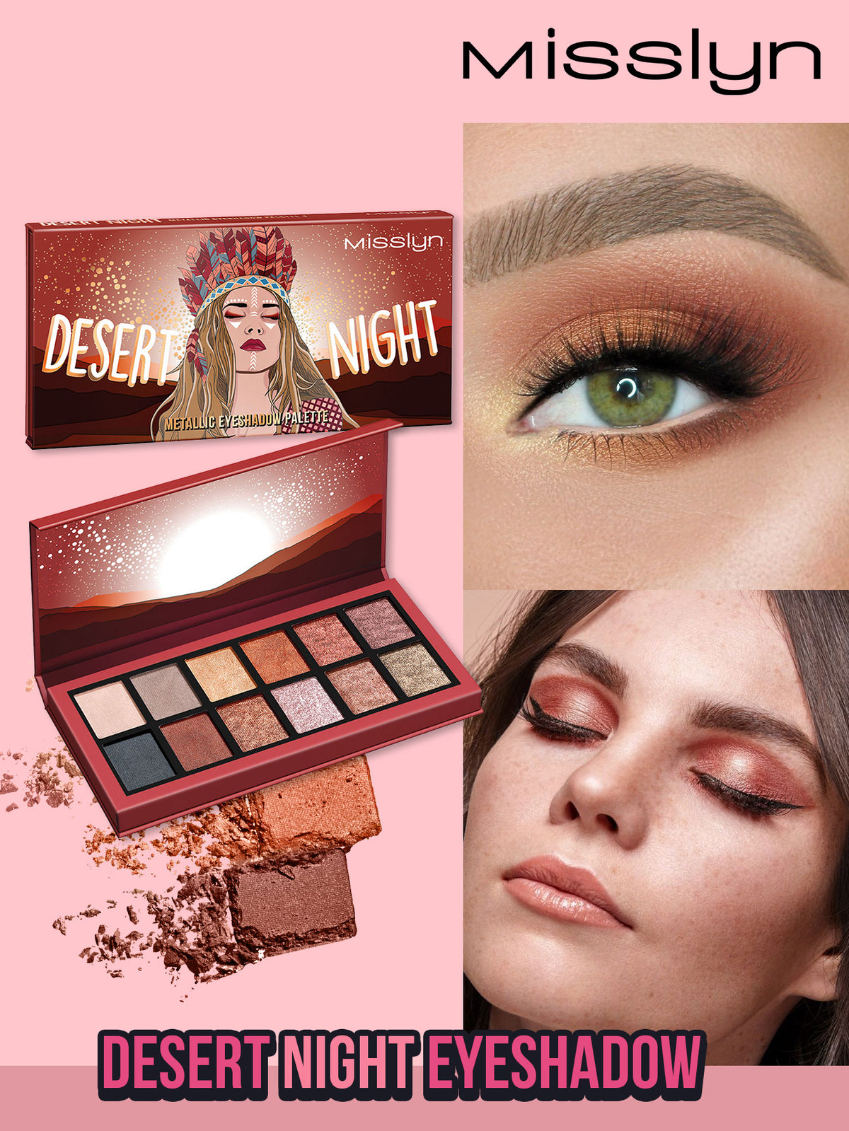 Misslyn Desert Night Metallic Eyeshadow Palette Burning Desire