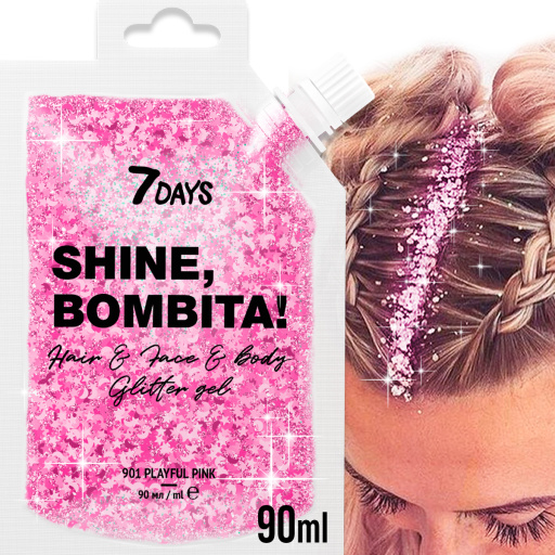 7Days Shine Bombita! Gel-glitter para cara, cabello y cuerpo