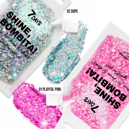 7Days Shine Bombita! Gel-glitter for face, hair and body