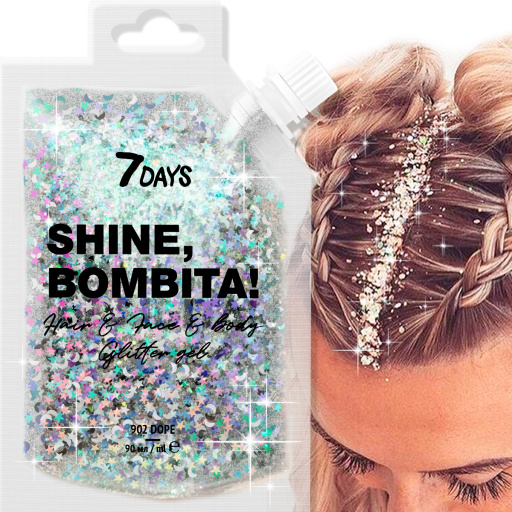 7Days Shine Bombita! Gel-glitter para cara, cabello y cuerpo