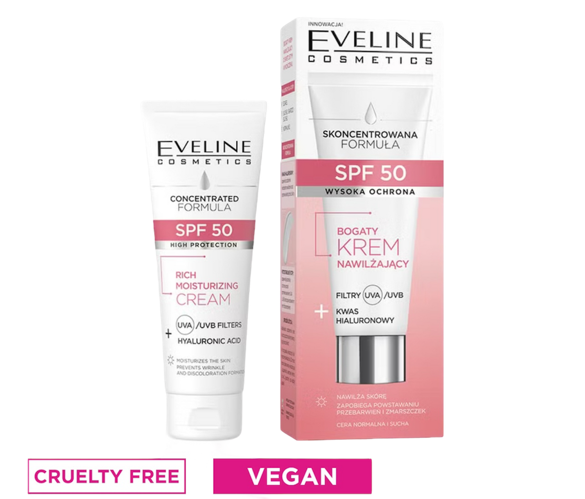 Eveline Cosmetics rich moisturizing SPF 50 crema 30ml