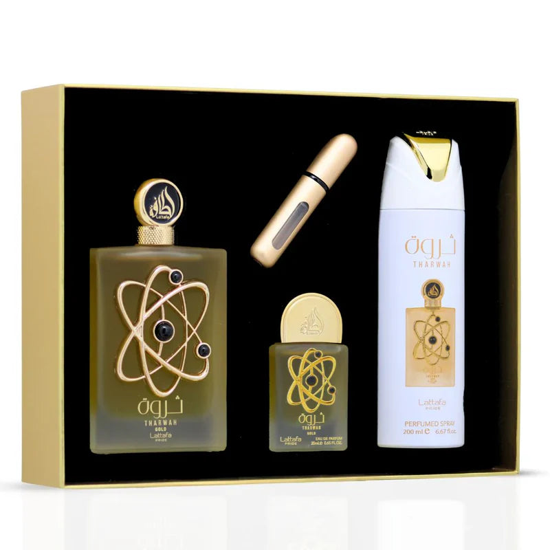 Lattafa Pride Tharwah Gold edp 100ml + edp 20ml + deo spray 200ml