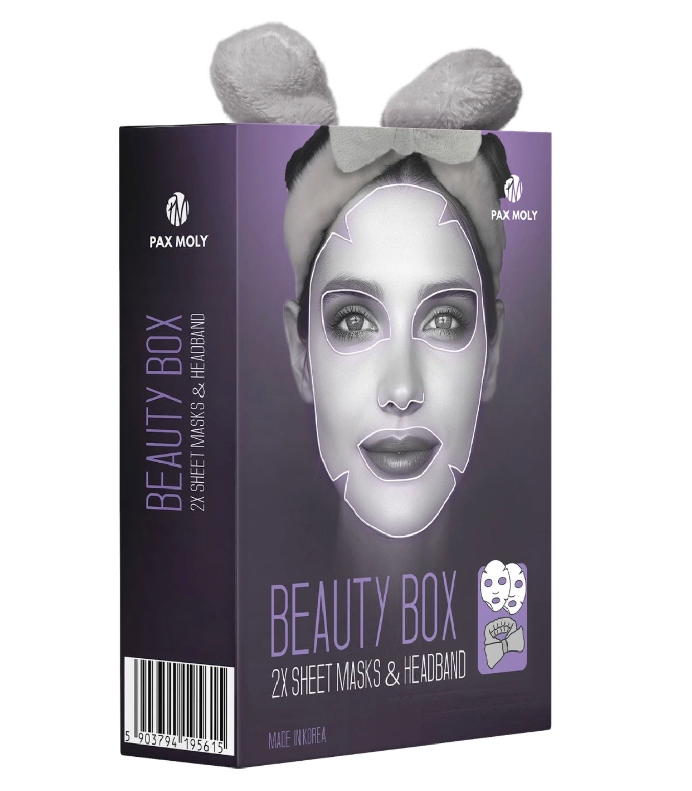 Pax Moly Luxury Box Set Of 2 Sheet Masks With Cosmetic Headband