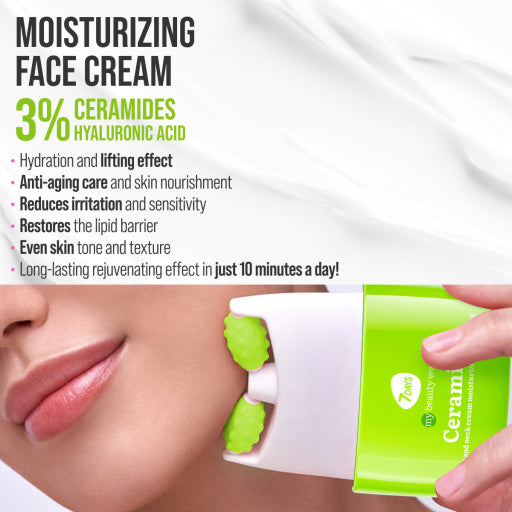 7Days Crema viso massaggiante 3D, idratante e riparatrice della barriera, Ceramide 80ml