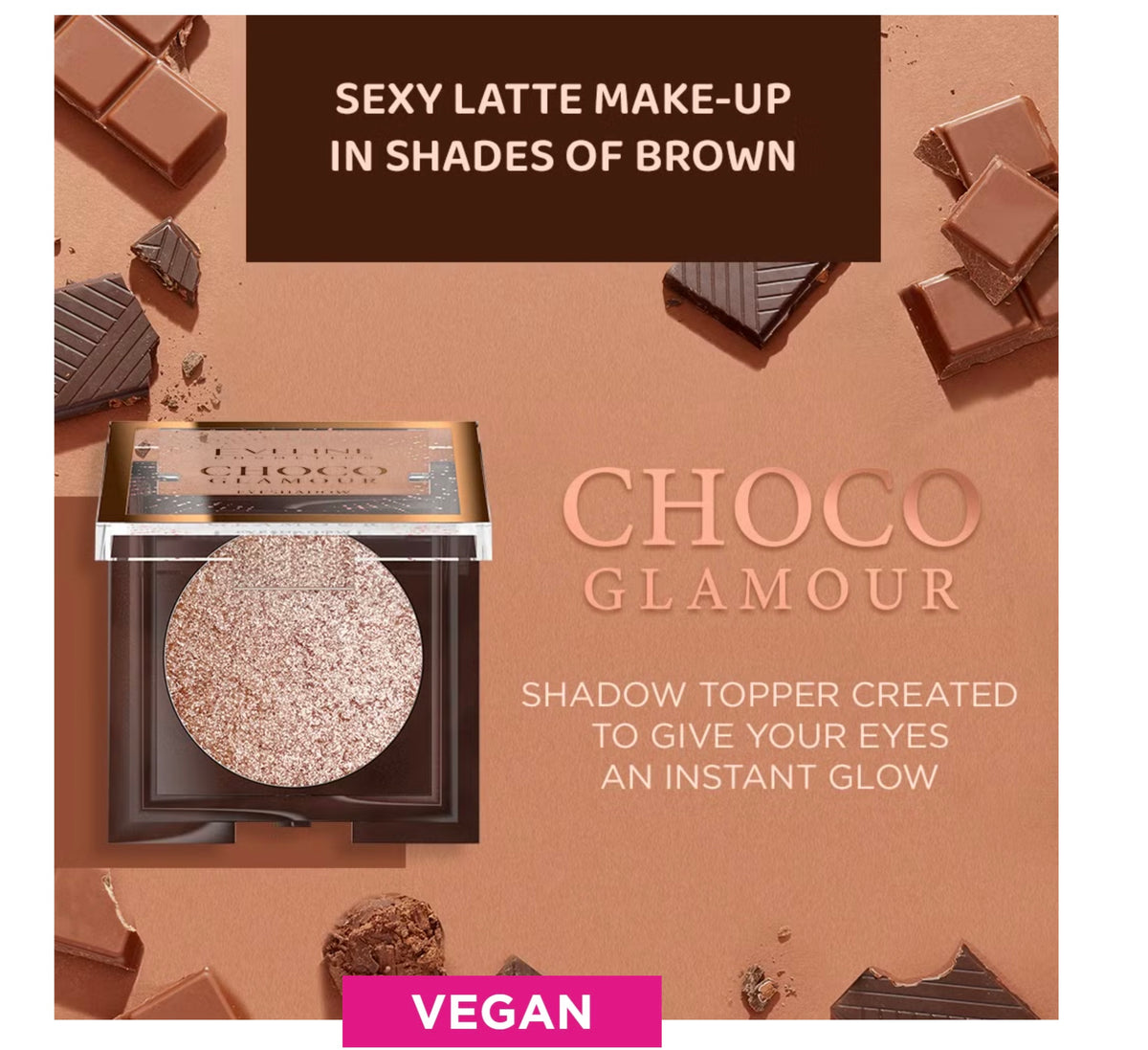 Eveline Cosmetics Choco Glamour Shiny eye shadow topper