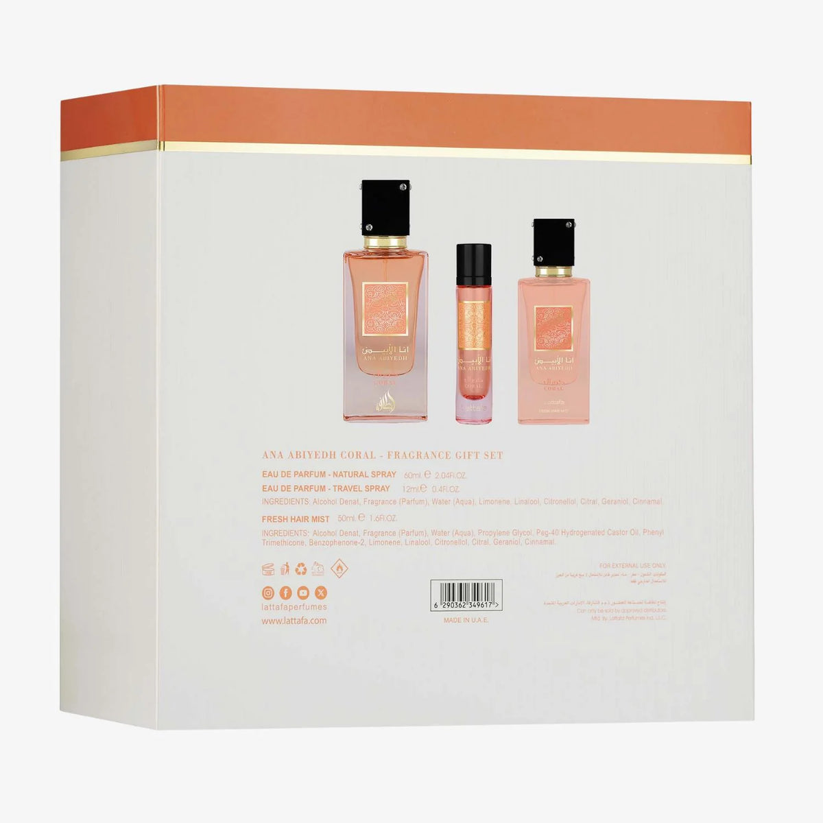 Lattafa Ana Abiyedh Coral Gift Set