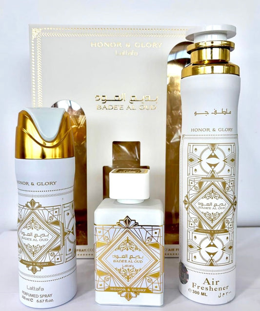 Lattafa Badee Al Oud Honor & Glory Gift Set 3pezzi