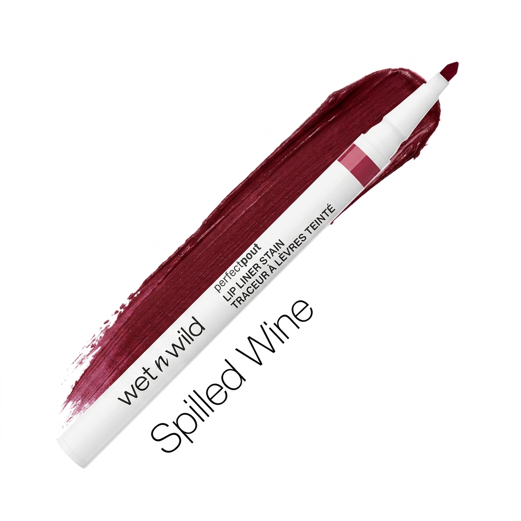Wet n Wild Lip Liner Stain Spilled Wine con pennellata colore illustrativa
