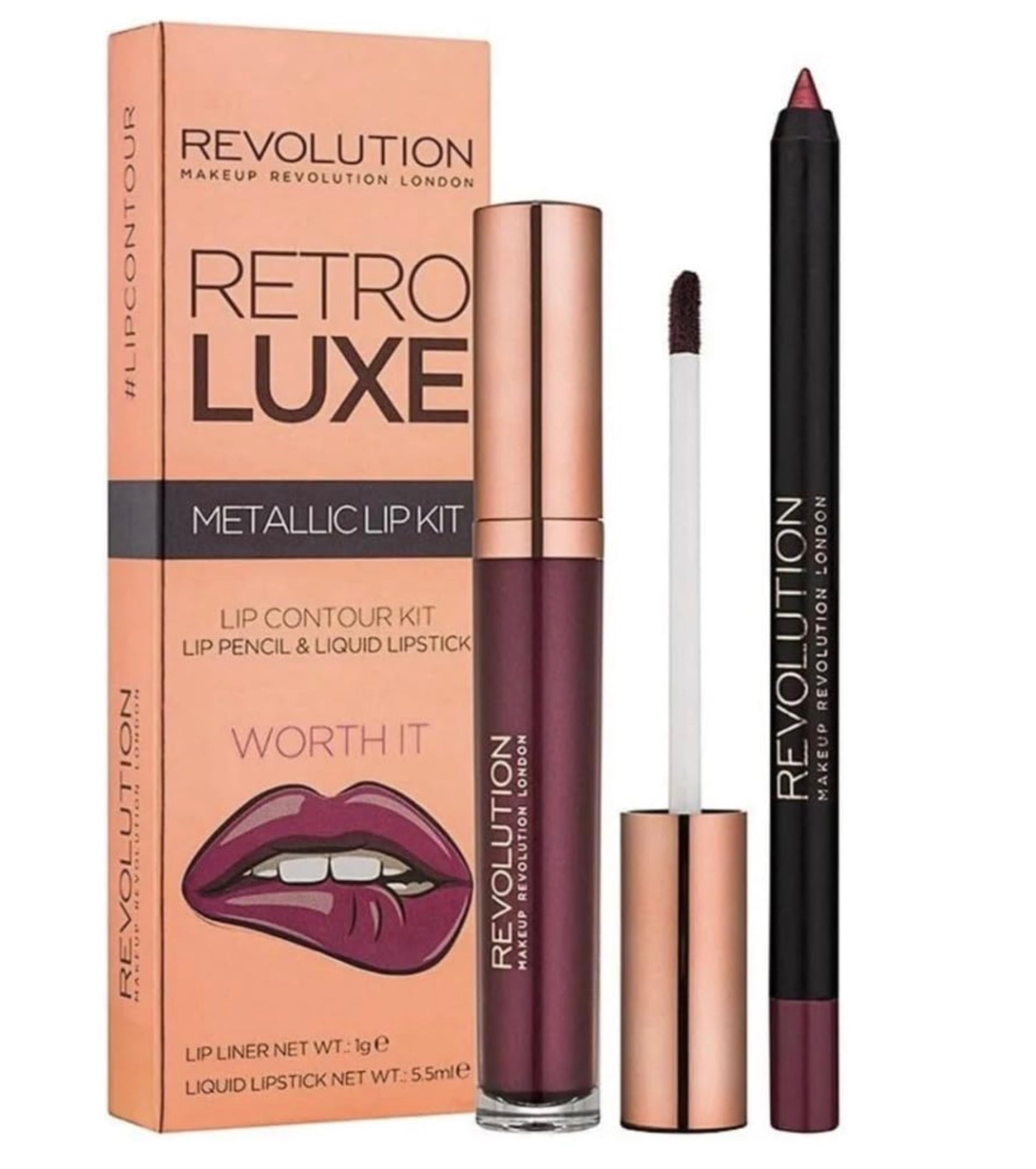Revolution Retro Luxe Metallic Lip Kit