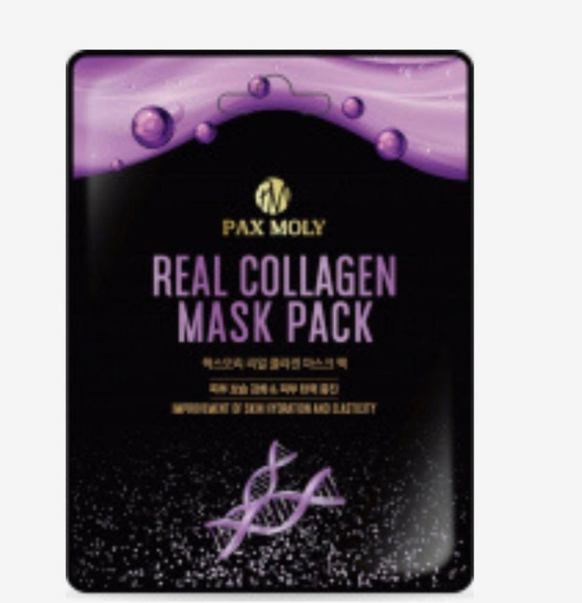 Set de 2 mascarillas de hoja Pax Moly Luxury con diadema cosmética