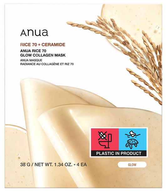 ANUA Rice 70 Glow Collagen Mask 38g