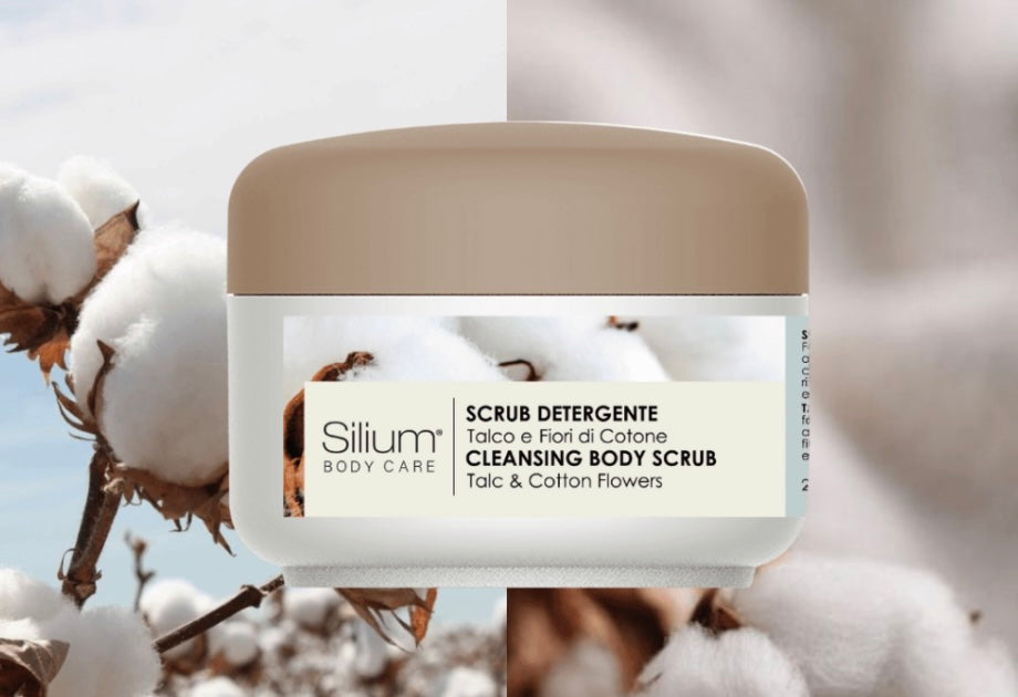 Silium scrub corpo detergente - talco & fiore di cotone