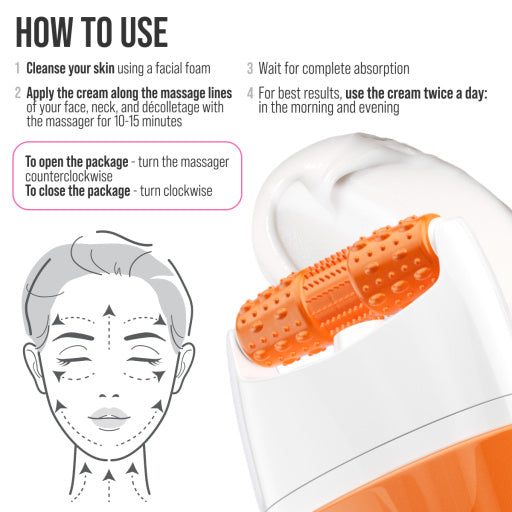 7Days Crema viso massaggiante 3D, luminosità e lifting, Vitamina C 80ml